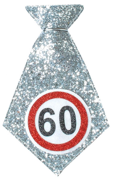 Mini-Krawatte - 60. Geburstag, silber 