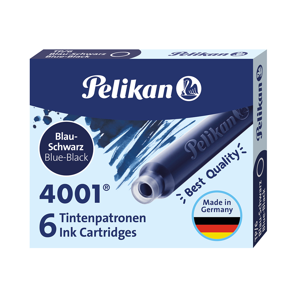 PELIKAN Tintenpatronen 4001 6 Stück blau-schwarz