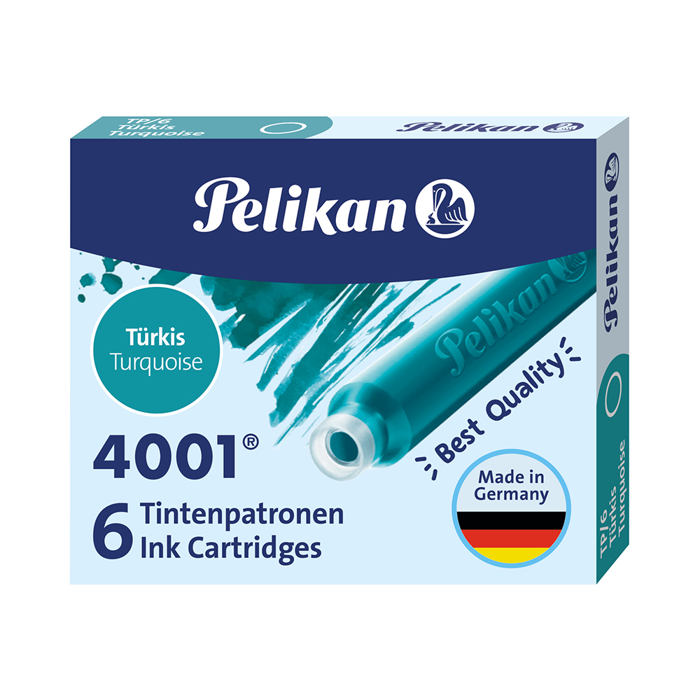 PELIKAN Tintenpatronen 4001 6 Stück türkis