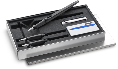 LAMY Joy Black Schönschreibfüller-Set mit drei austauschbaren Federeinheiten