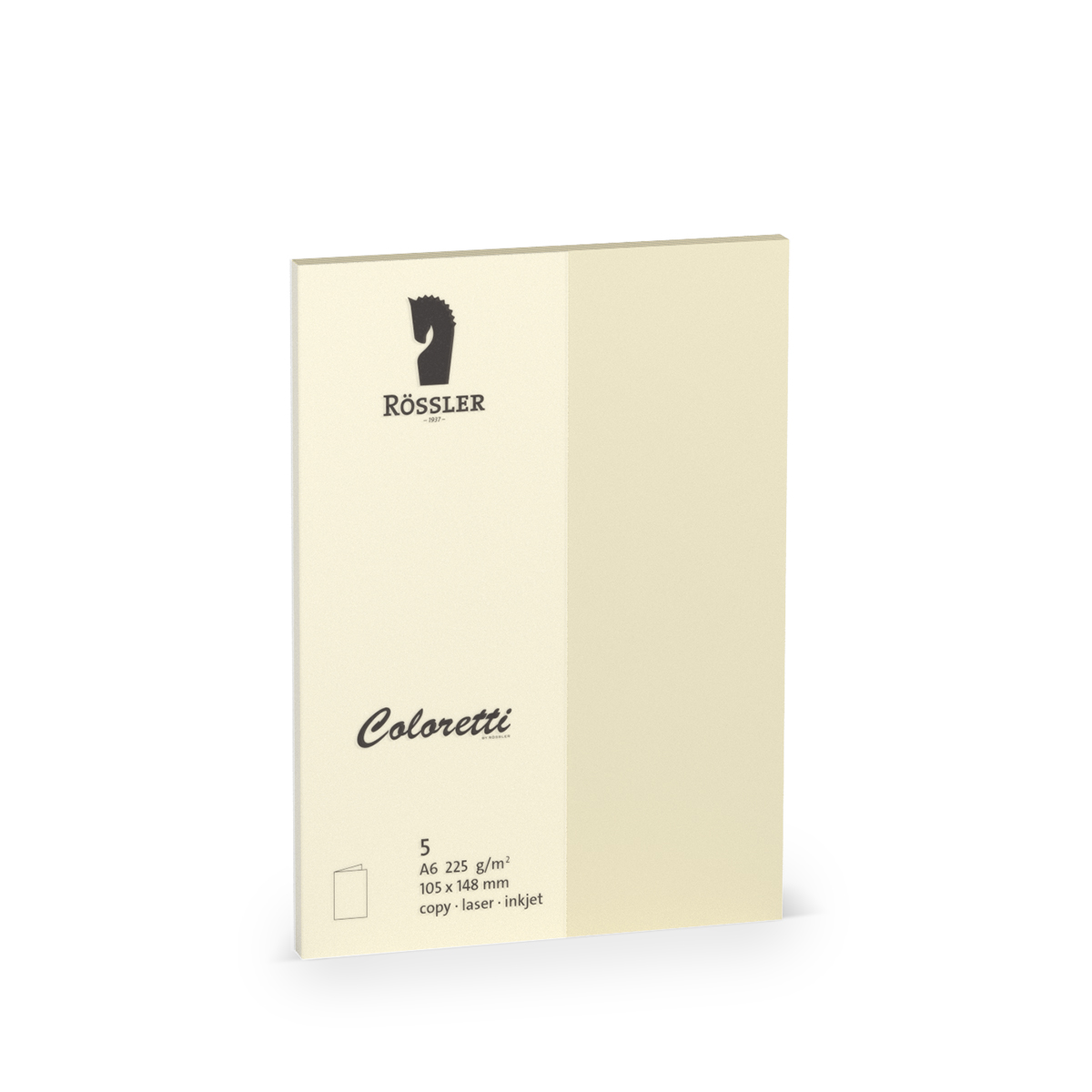 RÖSSLER Coloretti Karten A6 5 Stück creme