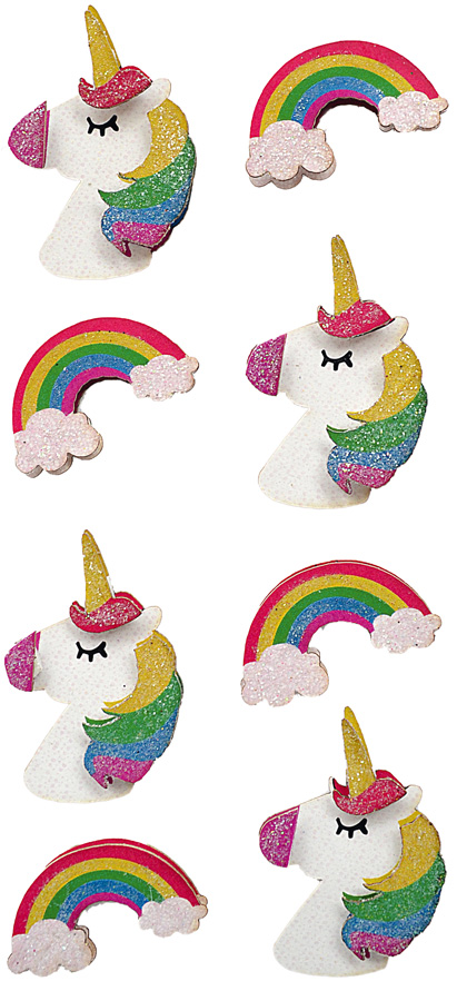 RÖSSLER Sticker Einhorn/Regenbogen 8 Stück bunt