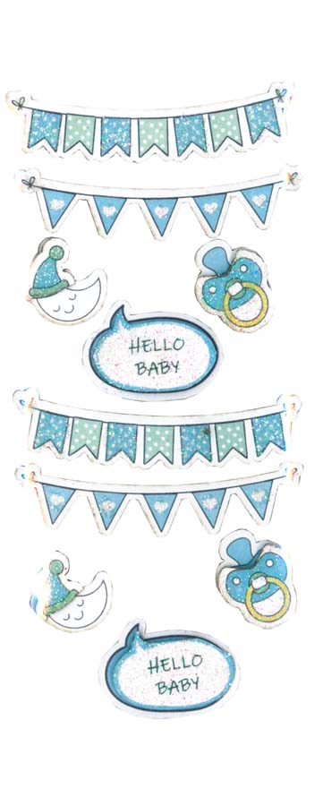 RÖSSLER Sticker Hello baby boy 10 Stück blau