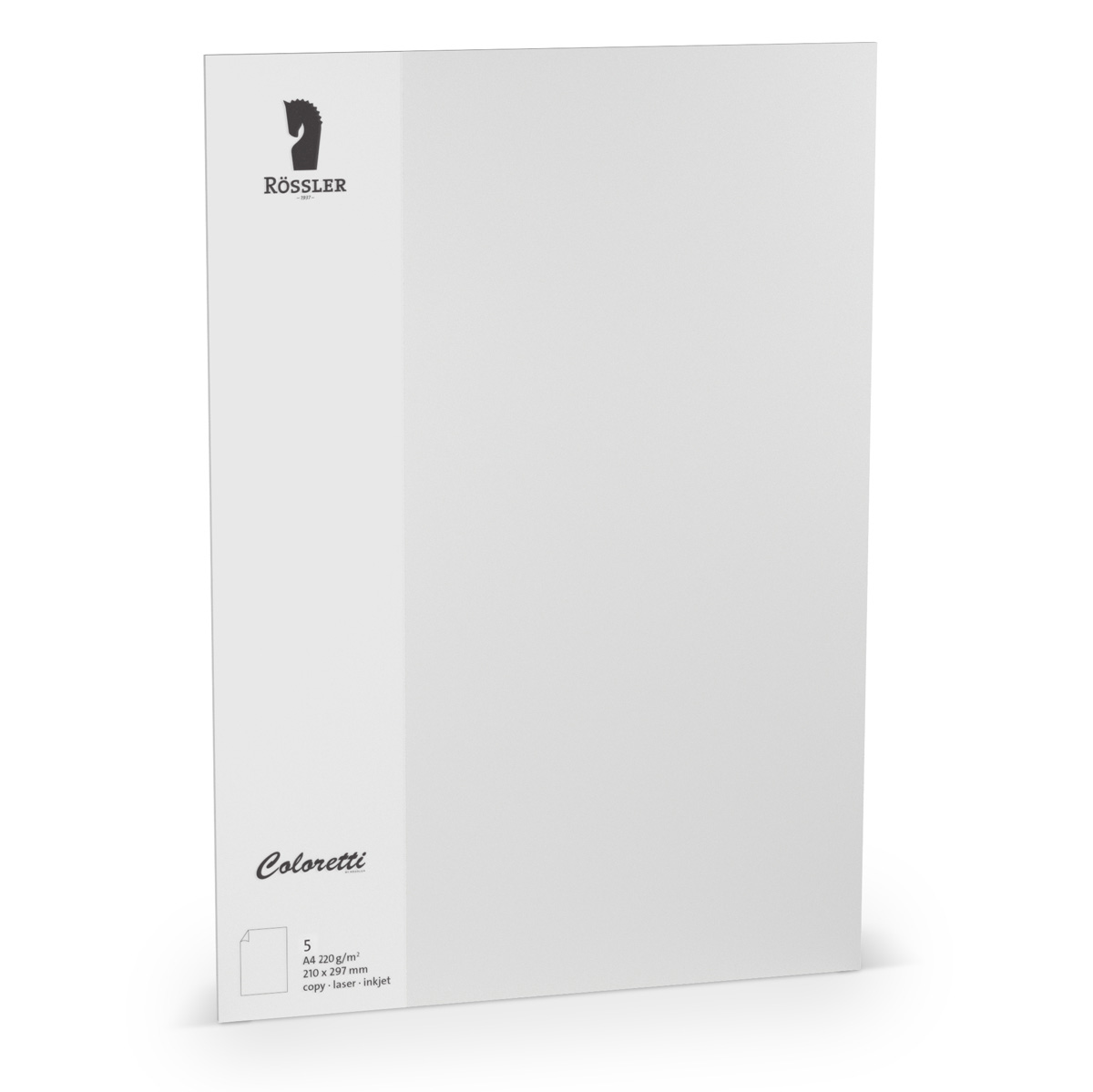 RÖSSLER Coloretti Designpapier A4 220 g/m² 5 Blatt weiß