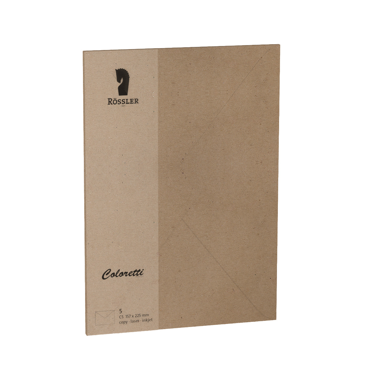 RÖSSLER Coloretti Kuverts C5 5 Stück kraft