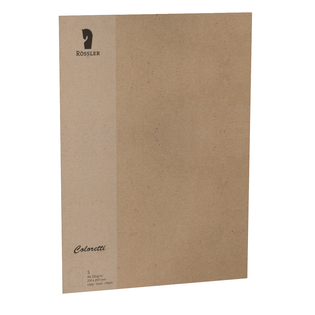 RÖSSLER Coloretti Designpapier A4 220 g/m² 5 Blatt kraft
