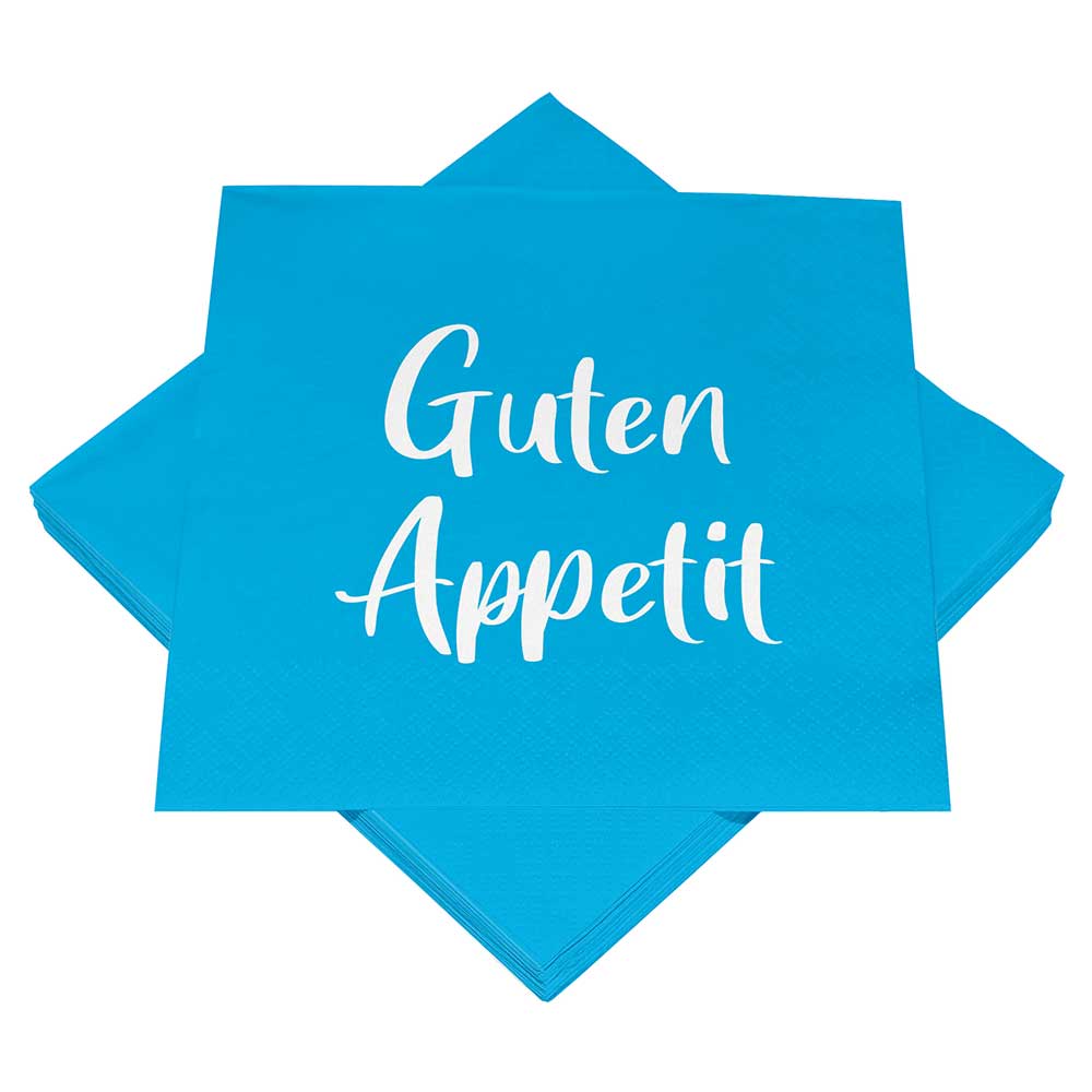 Servietten Guten Appetit 3-lagig 33 x 33 cm 20 Stück türkis