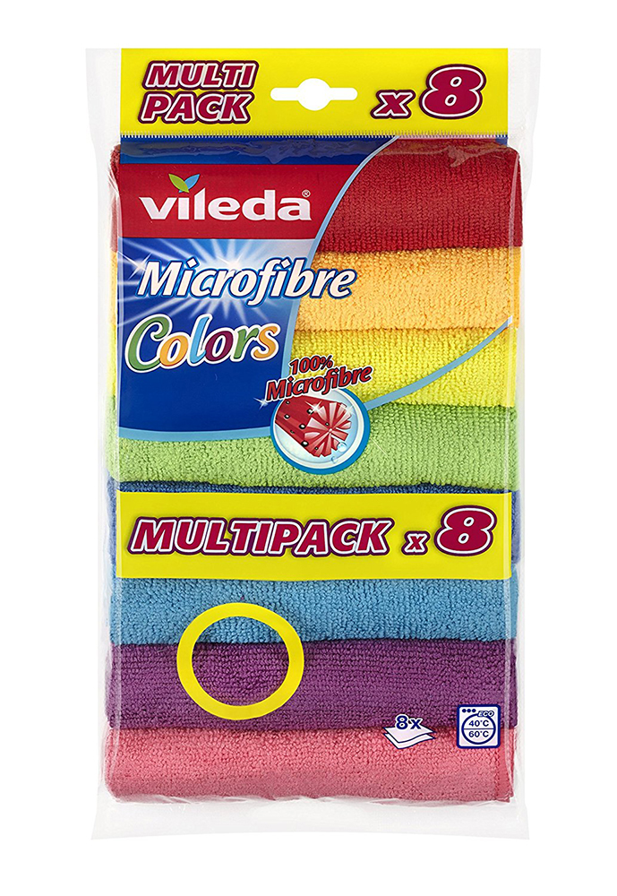 VILEDA Microfaser Allzwecktuch Color 30 x 30 cm mehrere Farben 8 Stück