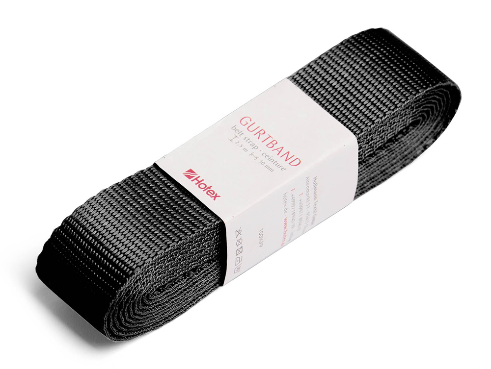 BEALENA Gurtband Uni 2,5 m x 30 mm schwarz