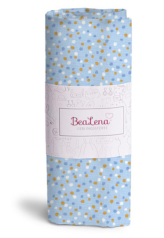 BEALENA Baumwollstoff Punkte 50 x 70 cm hellblau