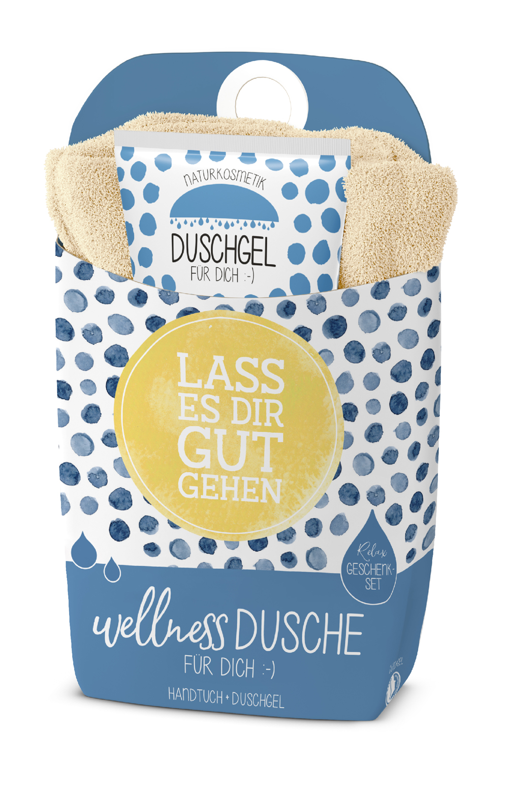 Geschenk-Set Wellnessdusche Lass es Dir gut gehen bunt