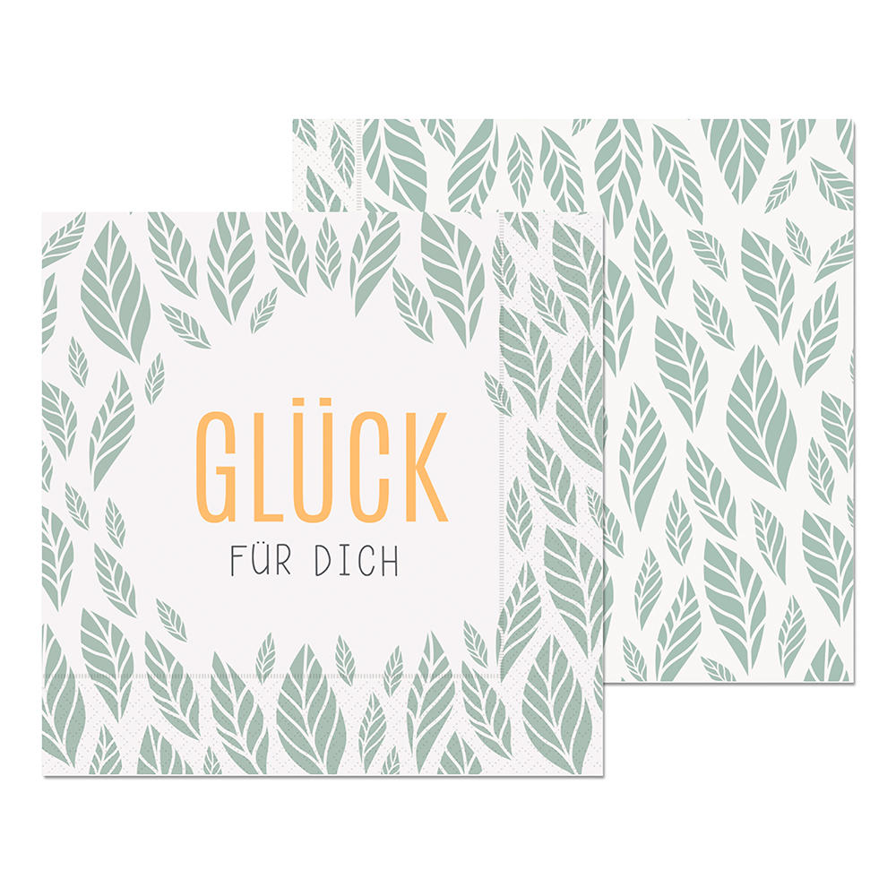 Servietten Relax Glück für dich 33 x 33 cm 20 Stück  grün