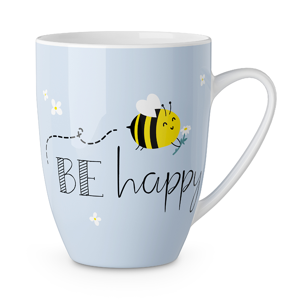 LAVIDA Tasse Be happy 250 ml hellblau