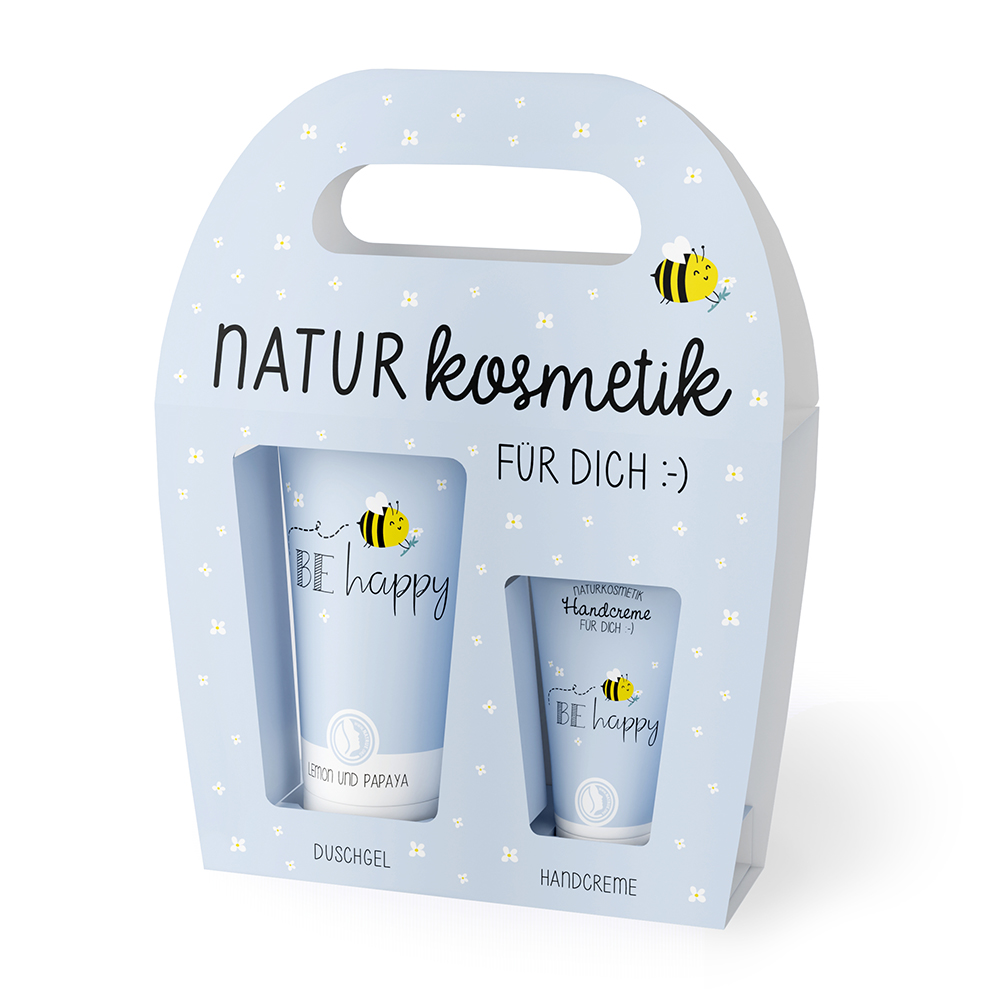 LAVIDA Naturkosmetik-Set Be Happy Duschgel und Handcreme hellblau