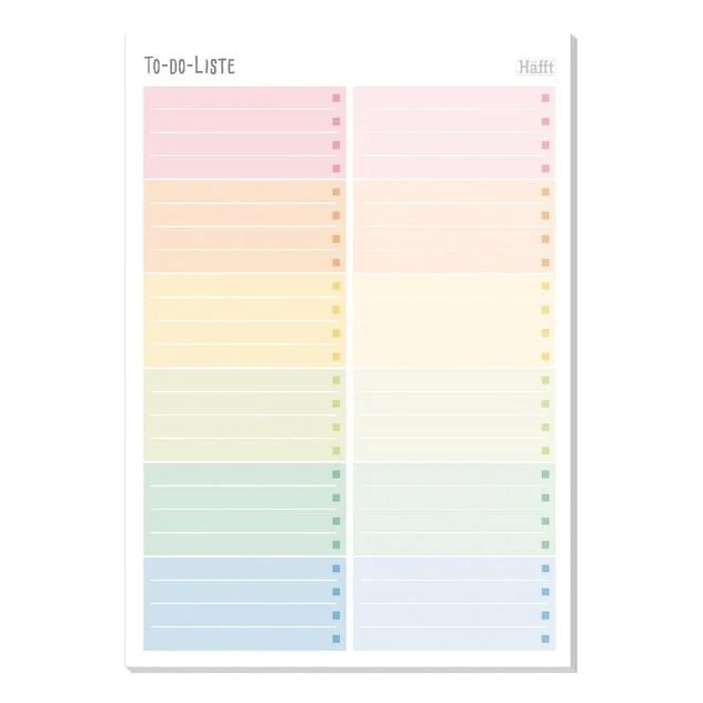 HÄFFT Wochenplaner A5 31,5 x 23 cm Regenbogen