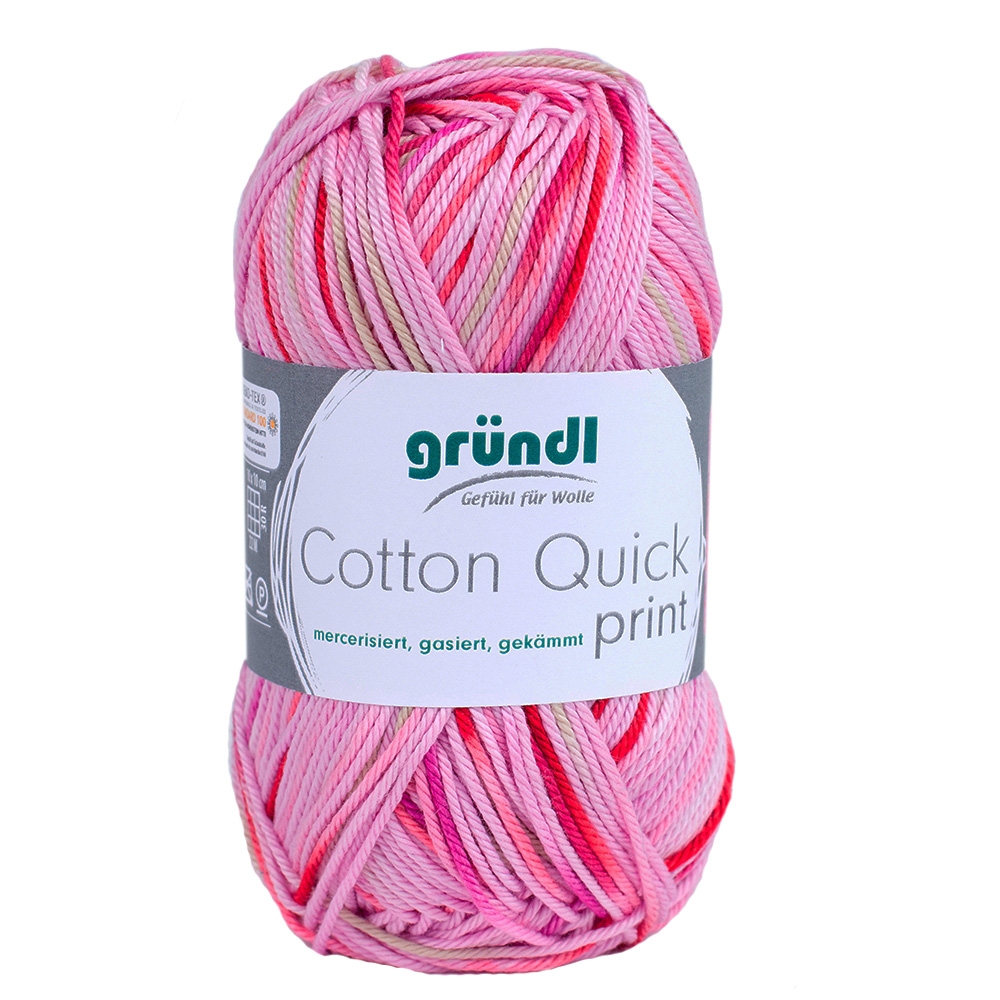 GRÜNDL Strickgarn Cotton Quick print rosa/fuchsia