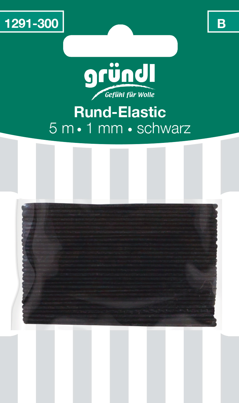GRÜNDL Gummiband Rund-Elastic 1 mm x 5 m schwarz