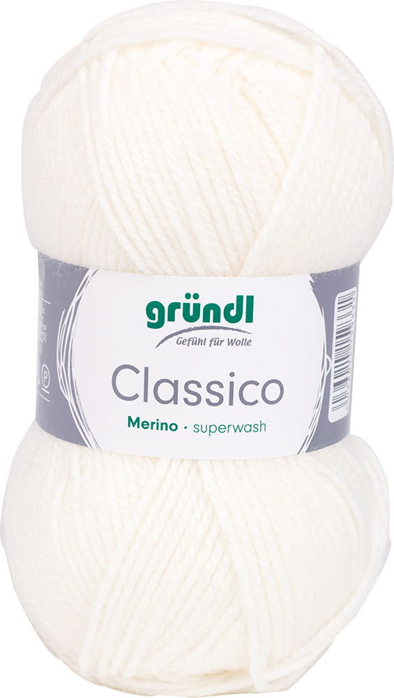 GRÜNDL Wolle Classico 50g weiß