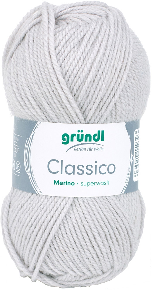 GRÜNDL Wolle Classico 50g hellgrau
