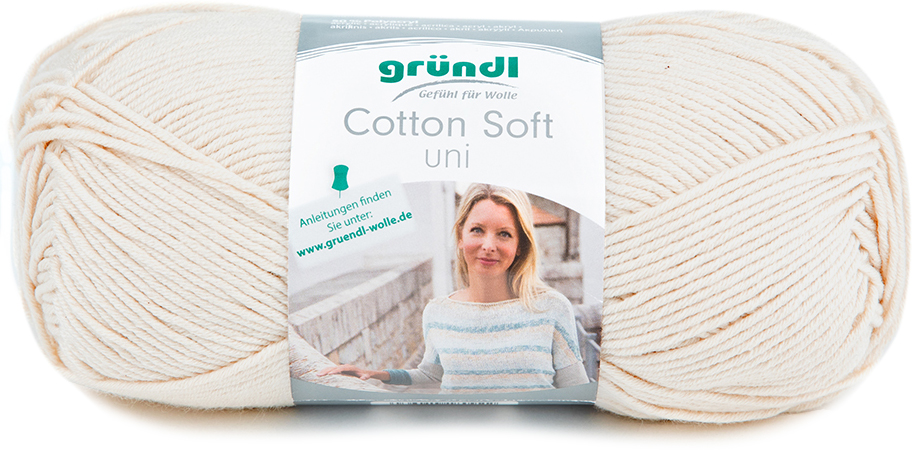 GRÜNDL Wolle Cotton Soft 100 g creme