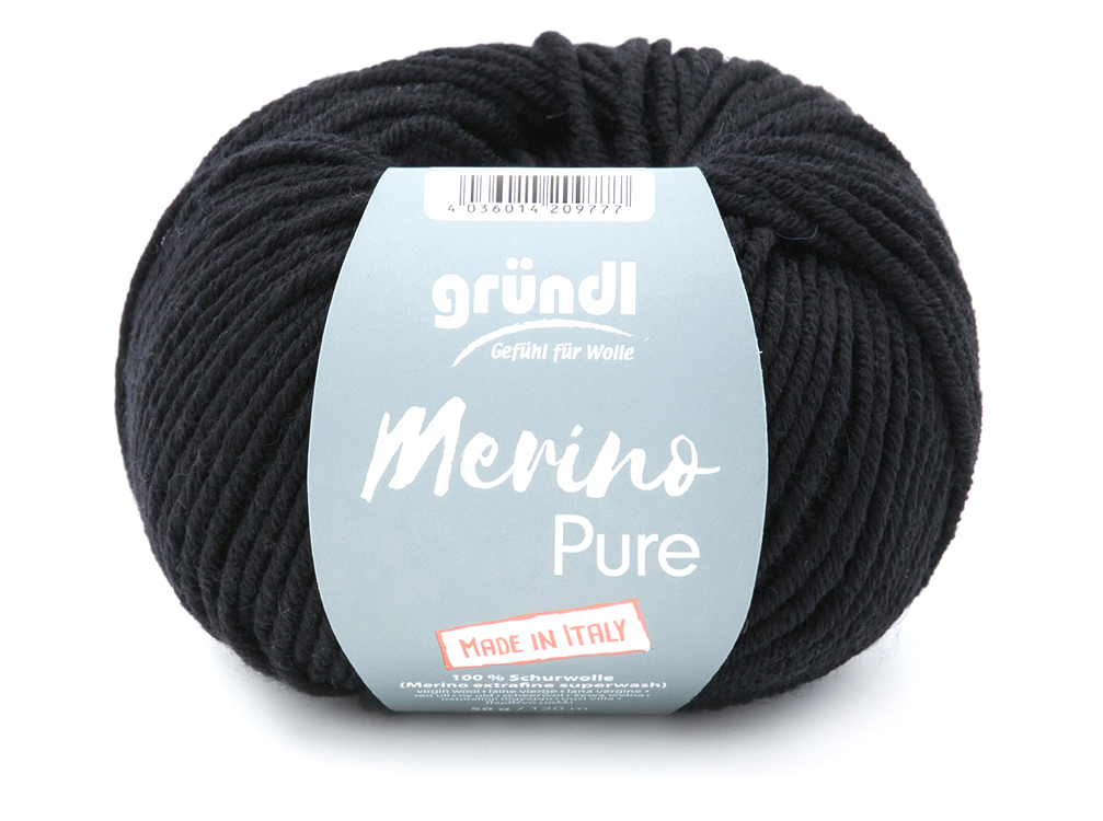 GRÜNDL Wolle Merino Pure 50g schwarz