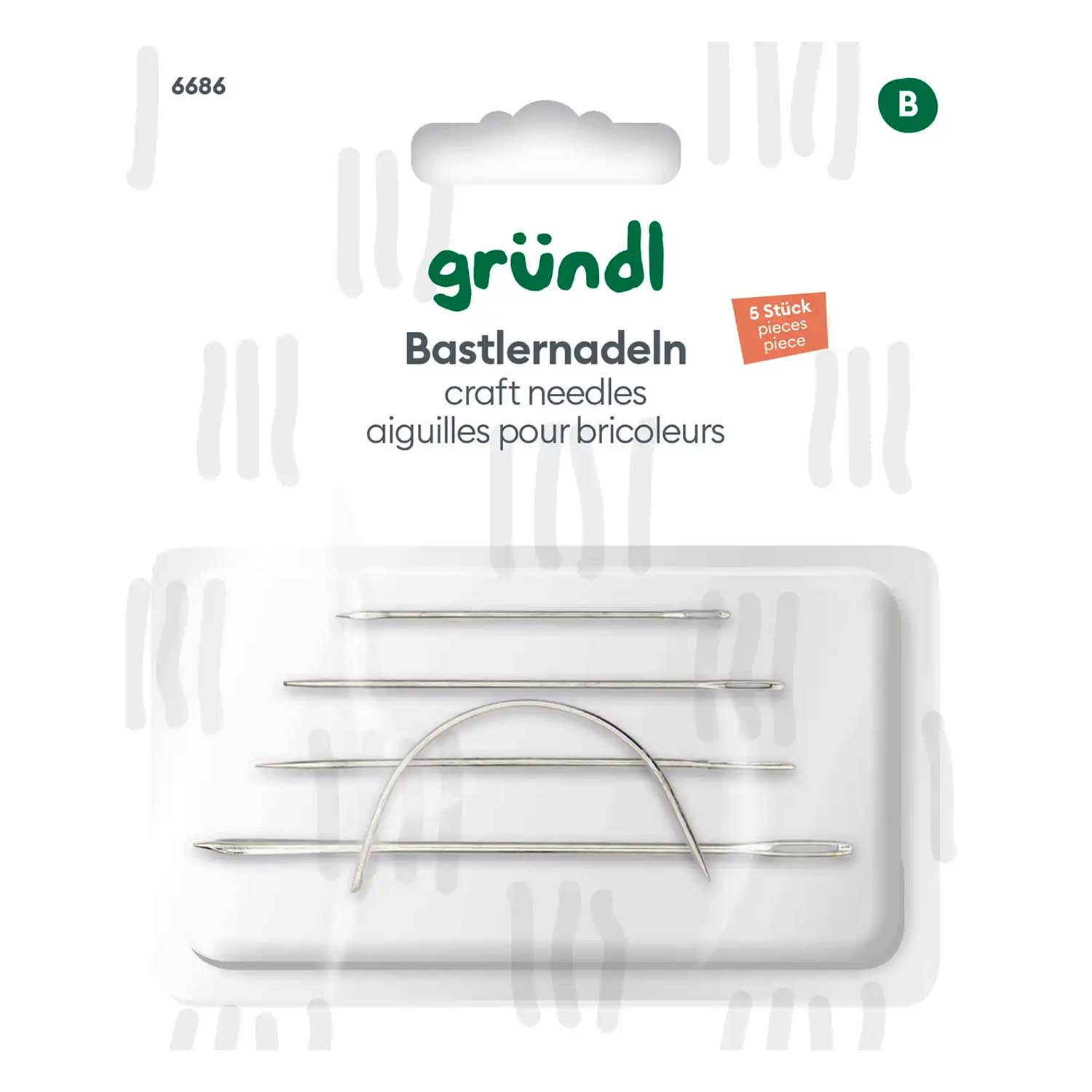 GRÜNDL Bastlernadeln 5 Stück silber