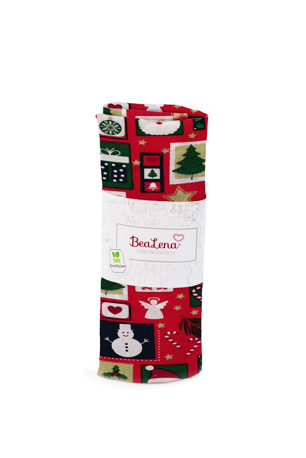 BEALENA Baumwollstoff Xmas 70 x 50 cm rot