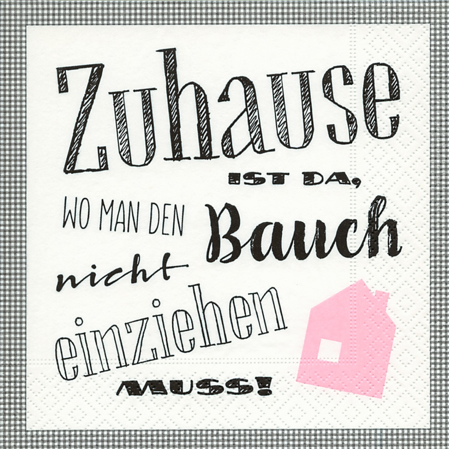 Servietten Zuhause 33 x 33 cm 20 Stück weiß