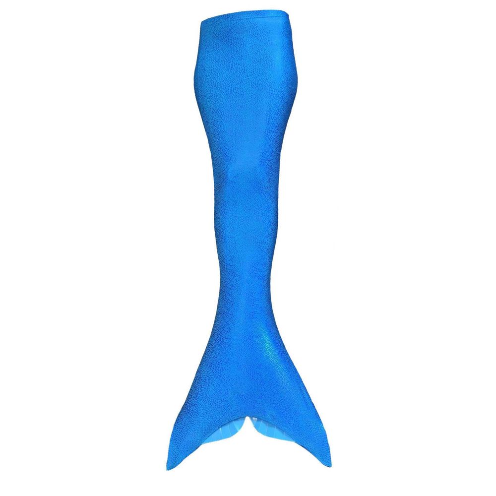 Blaue Meerjungfrauenflosse. Glänzende Oberfläche, spitz zulaufend.
