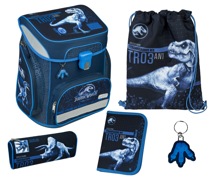 SCOOLI Schultaschen-Set Easy Fit: Jurassic World, 5-teilig blau