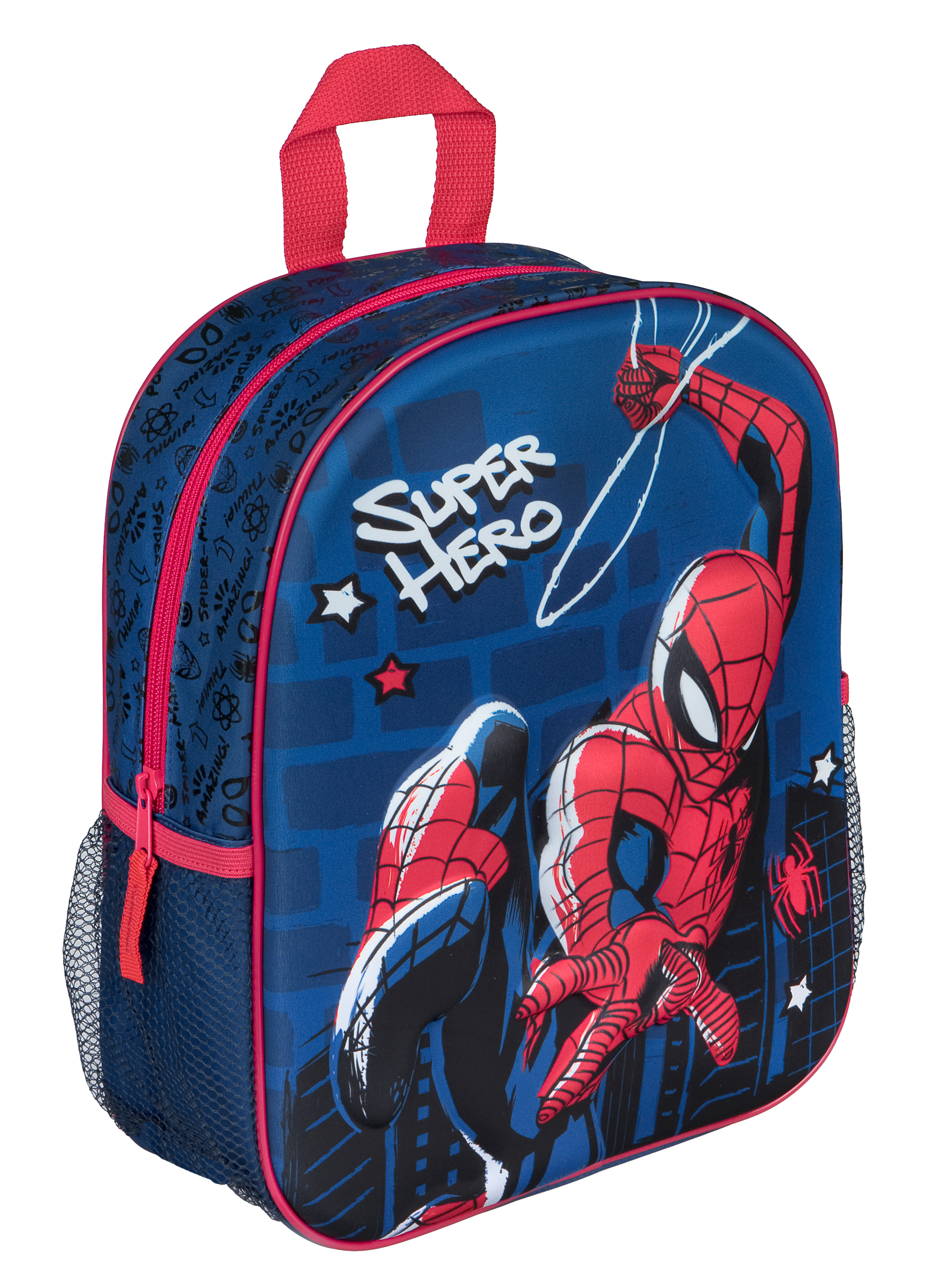 3D Kinderrucksack Spiderman blau/rot