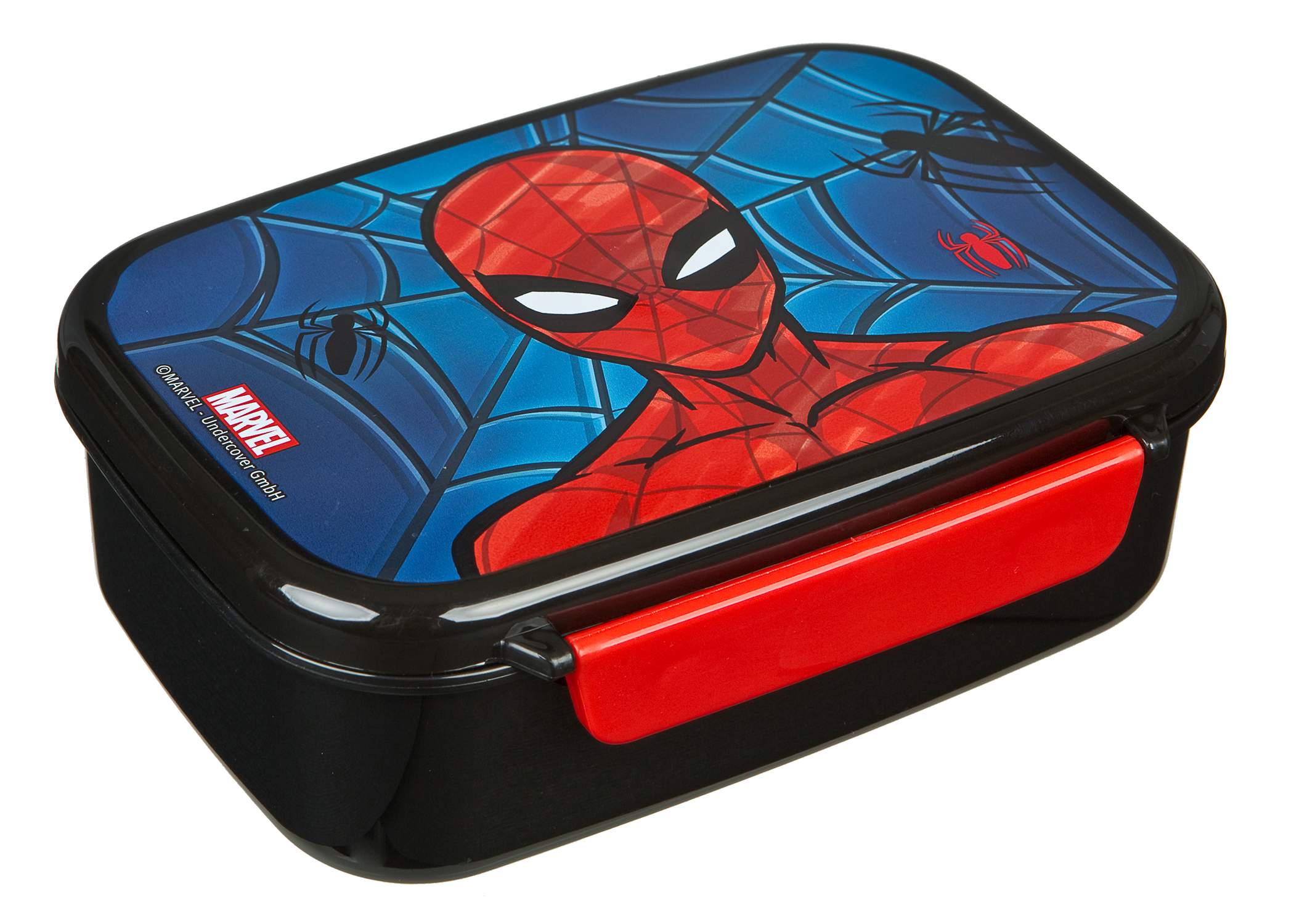 Brotdose Spiderman schwarz/blau/rot