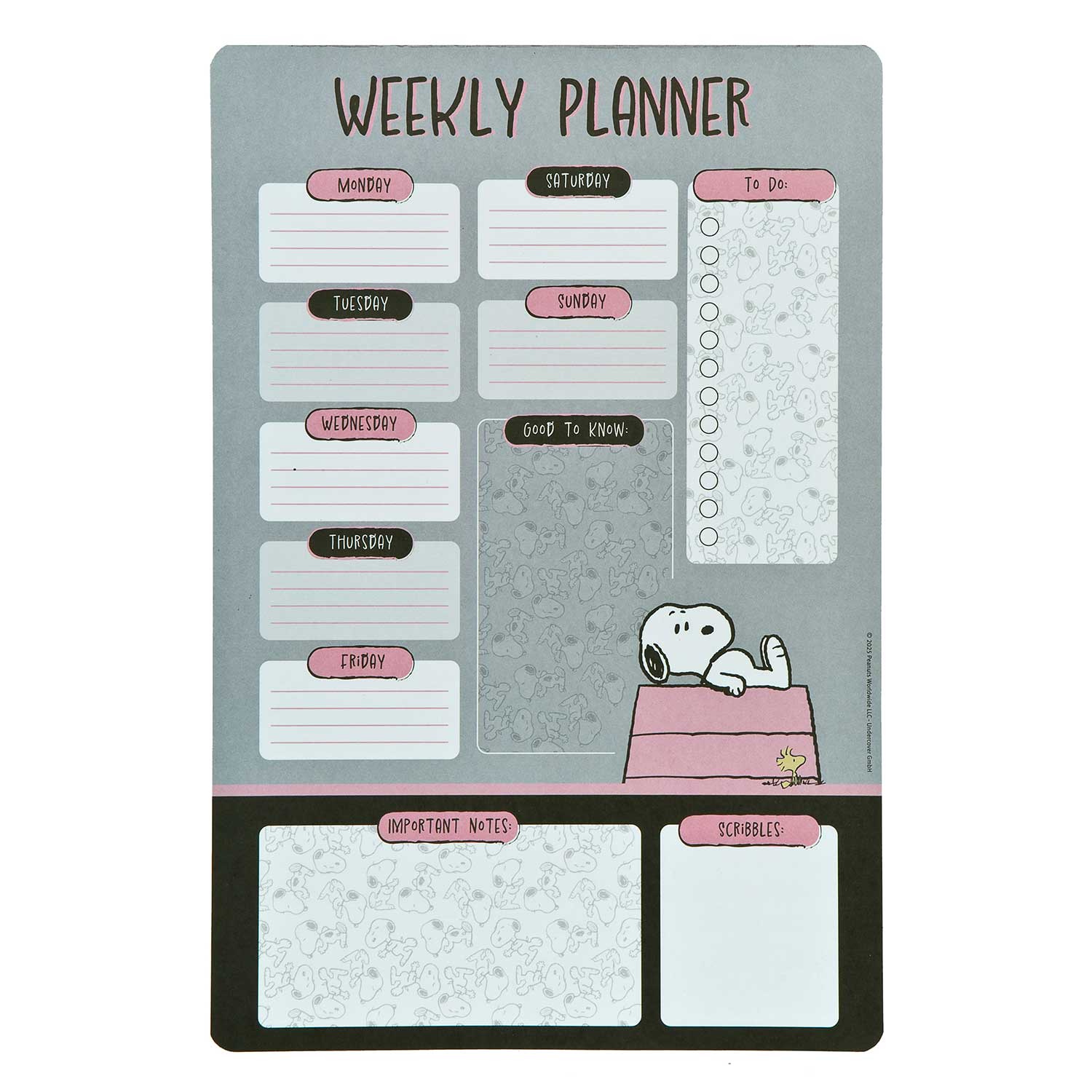 Wochenplaner Snoopy 52 Blatt 19 x 28 cm