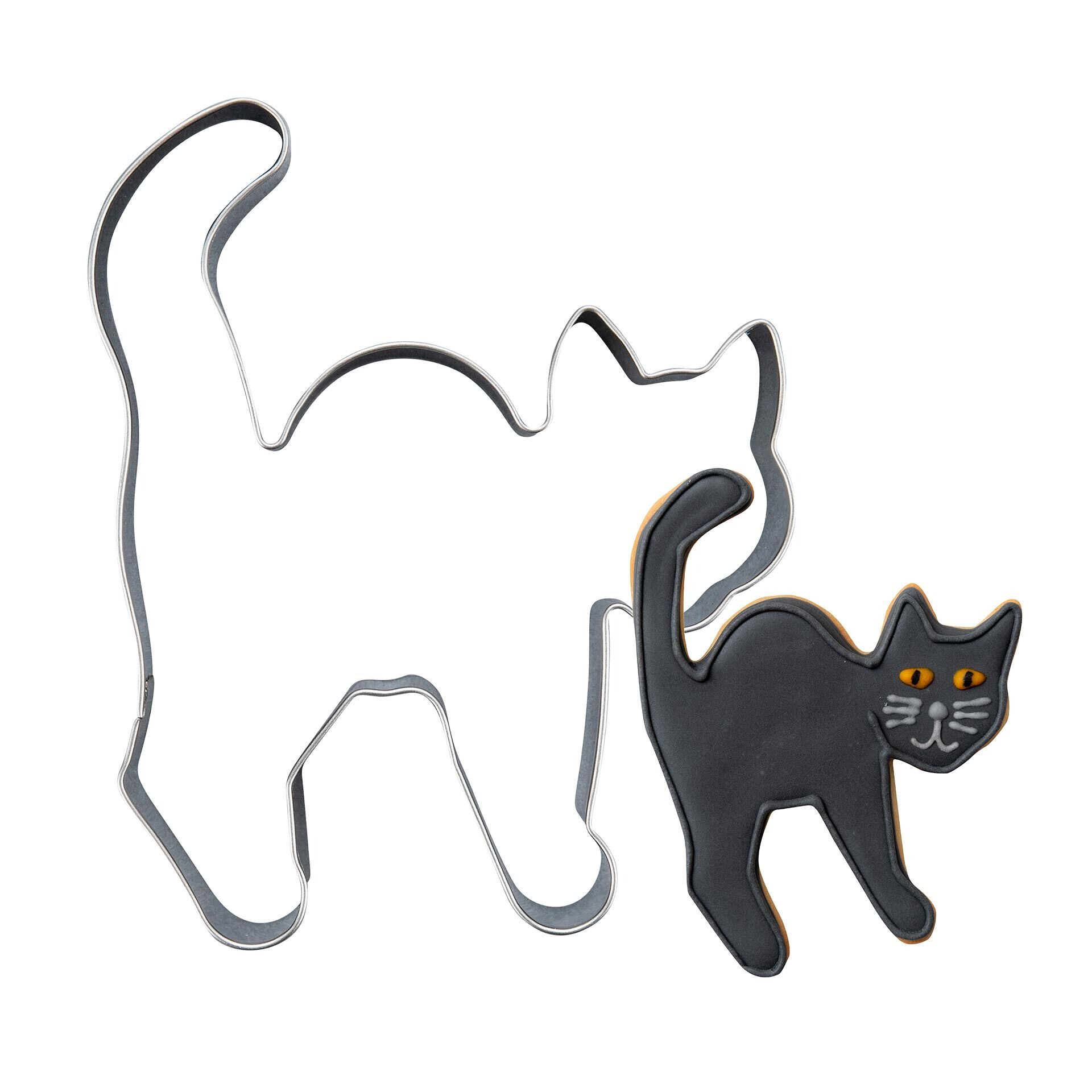 ZENKER Ausstecher Katze mit Buckel 9,5 x 7,9 x 2,6 cm silber