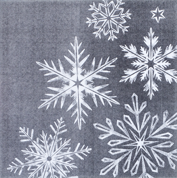 Servietten Snowflakes 33 x 33 cm 20 Stück grau