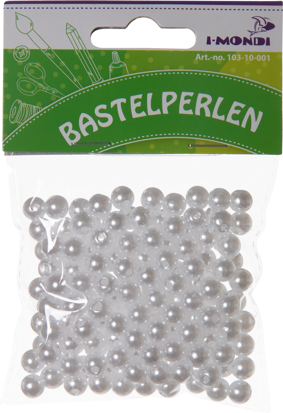 I-MONDI Bastelperlen Ø 0,8 cm creme