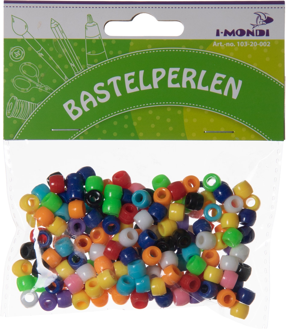 I-MONDI Perlen aus Kunststoff 8 mm mehrere Farben