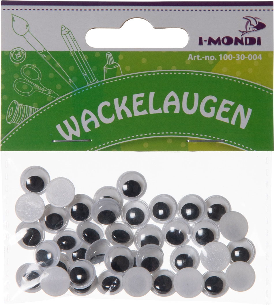 I-MONDI Wackelaugen rund 40 Stück 10 mm selbstklebend