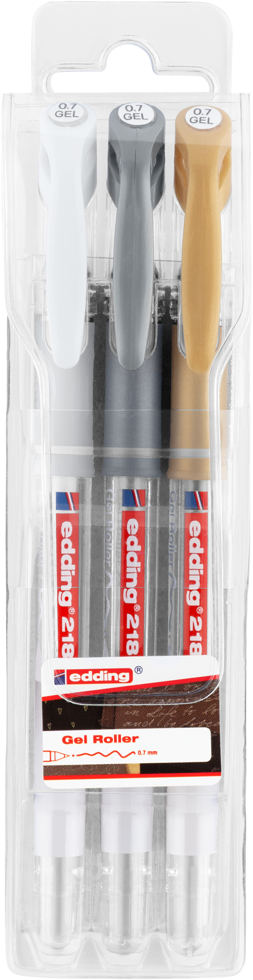 EDDING Gelroller-Set 2185 0,7 mm metallic gold/silber/weiß