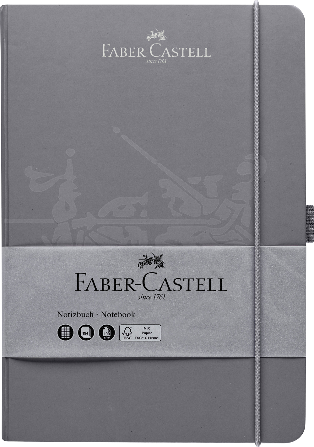 FABER-CASTELL Notizbuch A5 kariert 194 Seiten dapple grey