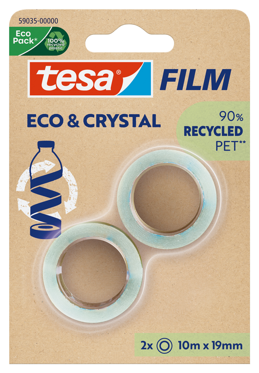 TESA Klebeband Eco & Crystal 10 m x 19 mm 2 Stück