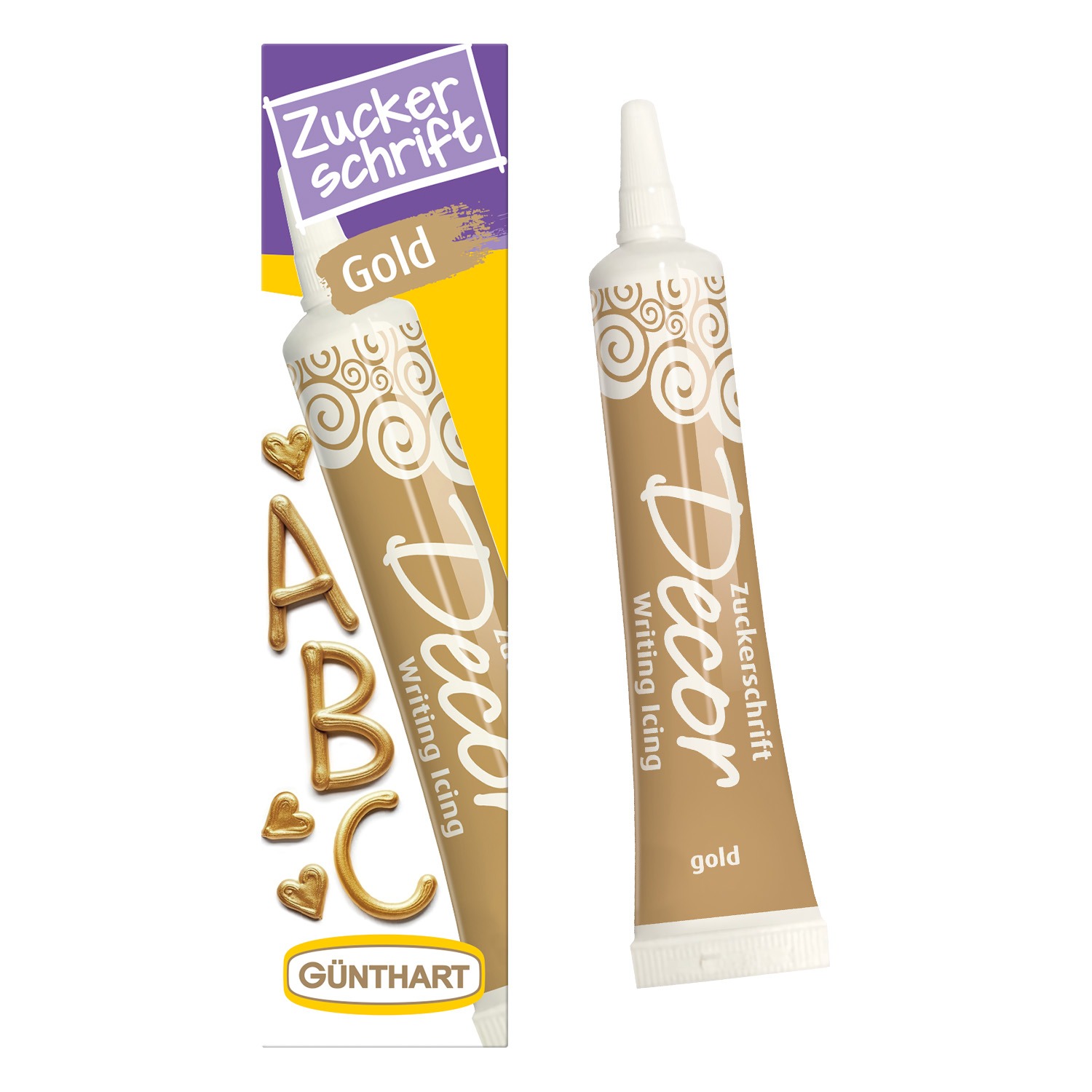 GÜNTHART Zuckerschrift glitzernd 25g gold
