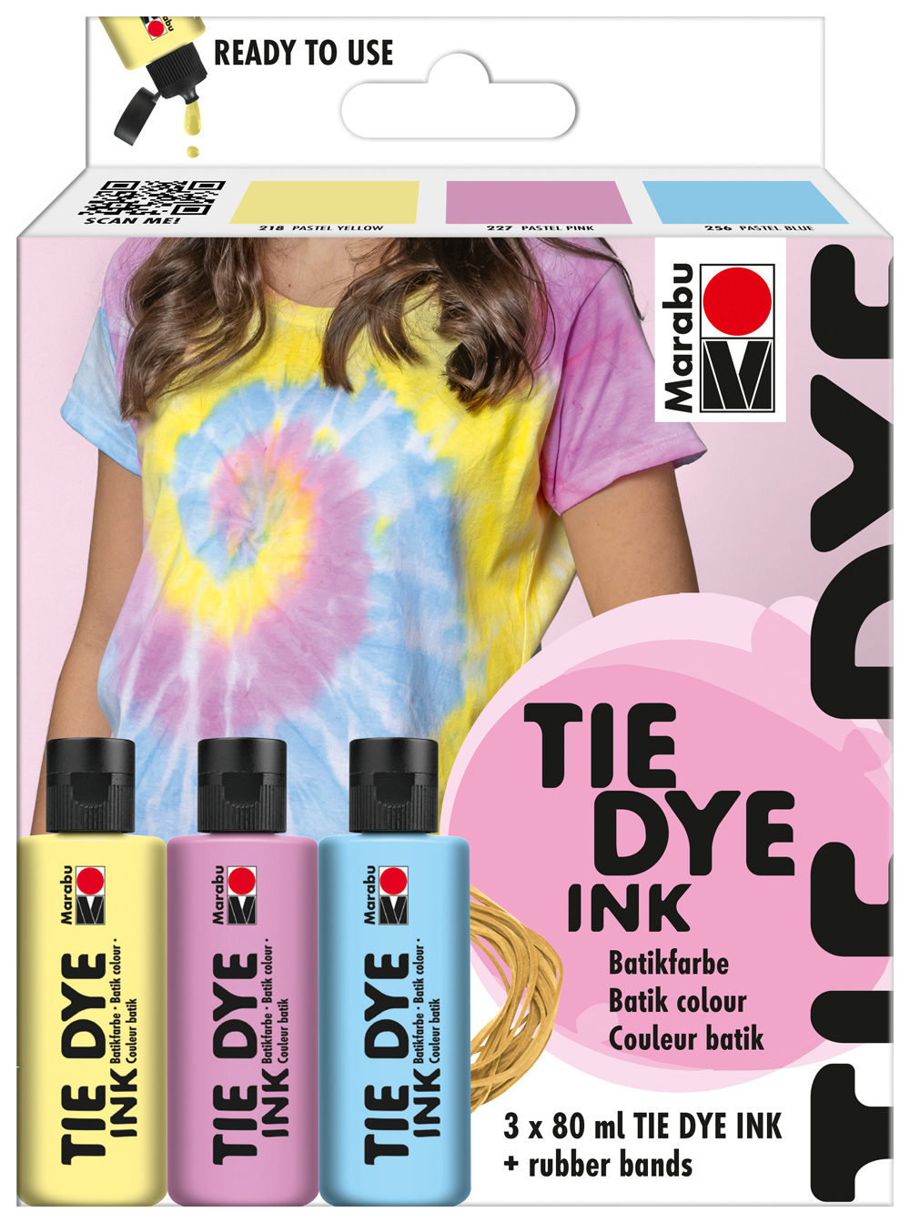 MARABU Tie Dye Batikfarben-Set Pastell 3 x 80 ml