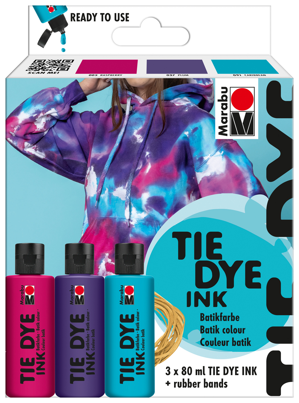 MARABU Tie Dye Batikfarben-Set Trend 3 x 80 ml