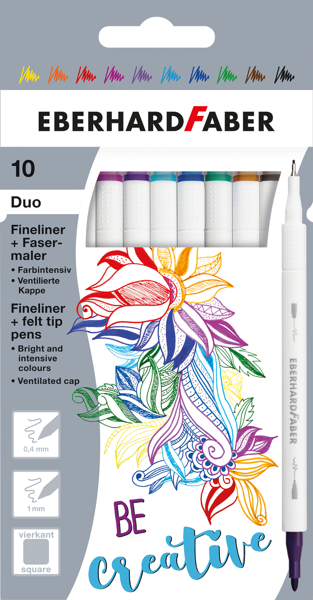 EBERHARD FABER Duo Fineliner/Fasermaler 10 Stück mehrere Farben