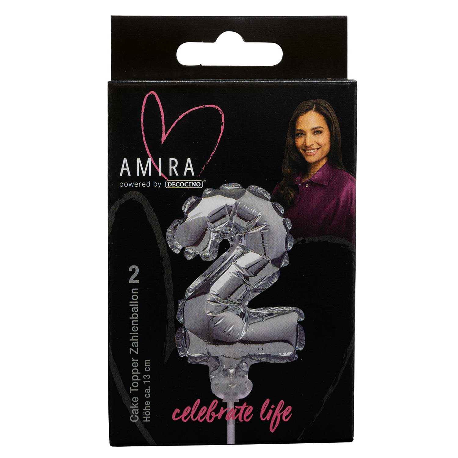 AMIRA Zahlenkerze 1 ca. 13 cm silber