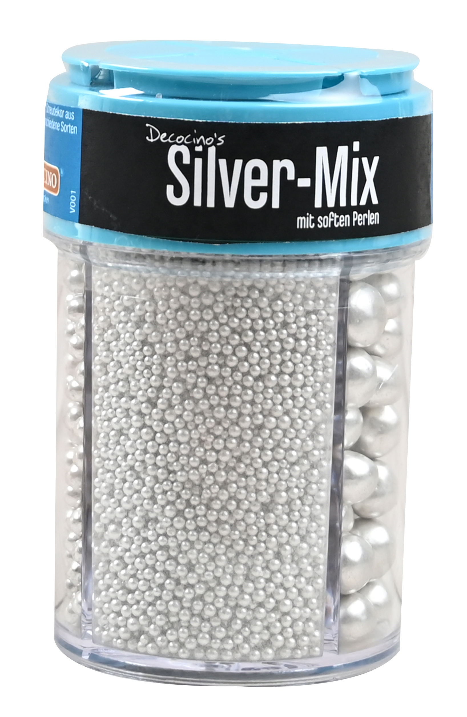 DECOCINO Streudekor 4in1 Silber-Mix
