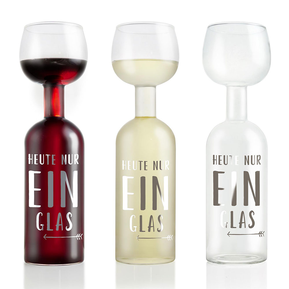 Geschenk-Set Wine Lovers XXL Glas Heute nur ein Glas 1 Stück 750 ml inklusive Reinigungsperlen