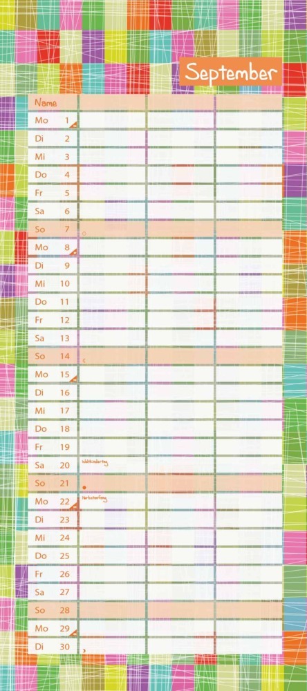 DUMONT - Tapetenwechsel 2025 Familienplaner, 22x49,5cm, Familien
