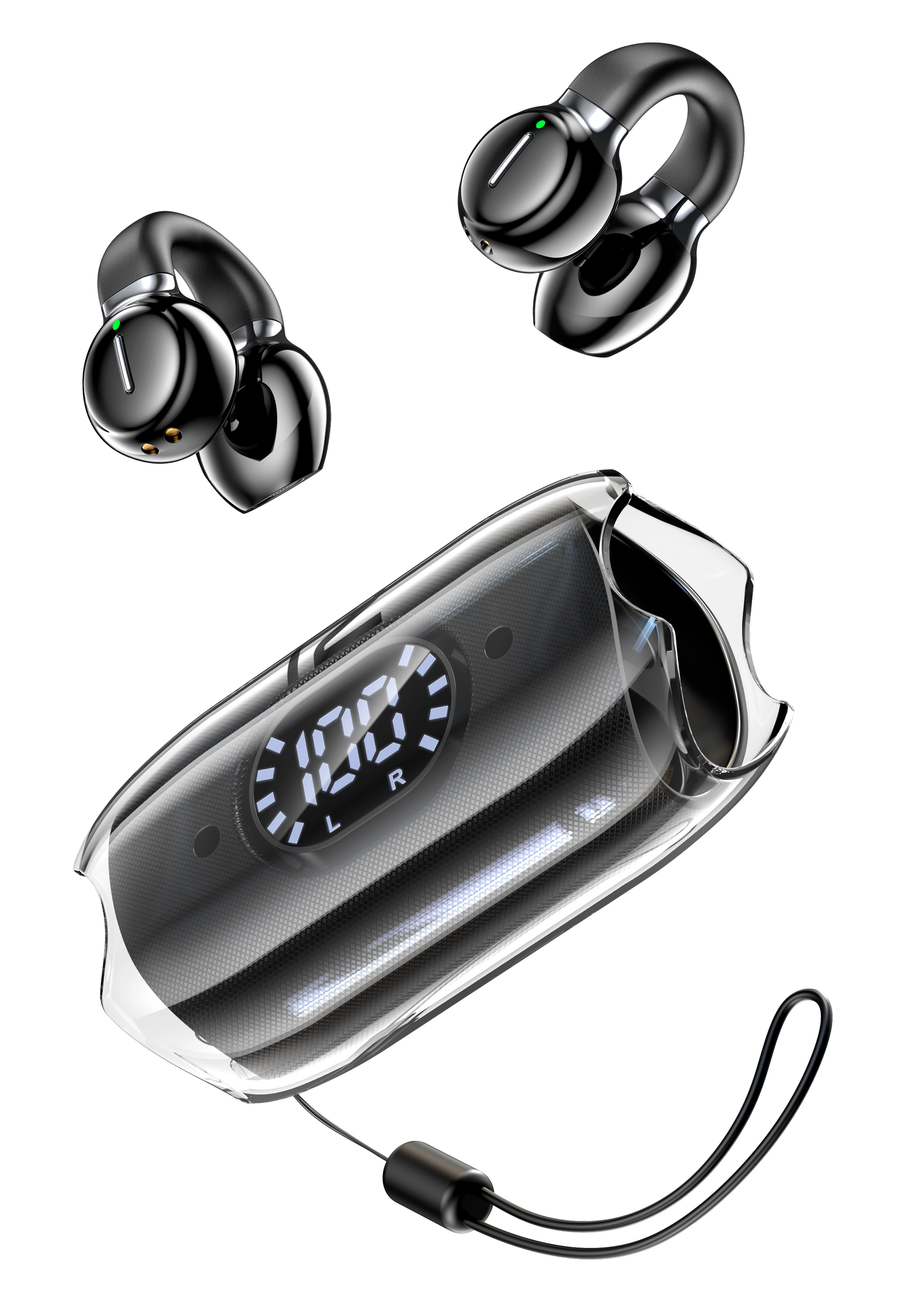 READY2MUSIC Chronos Air Clip Bluetooth In-Ear Kopfhörer schwarz